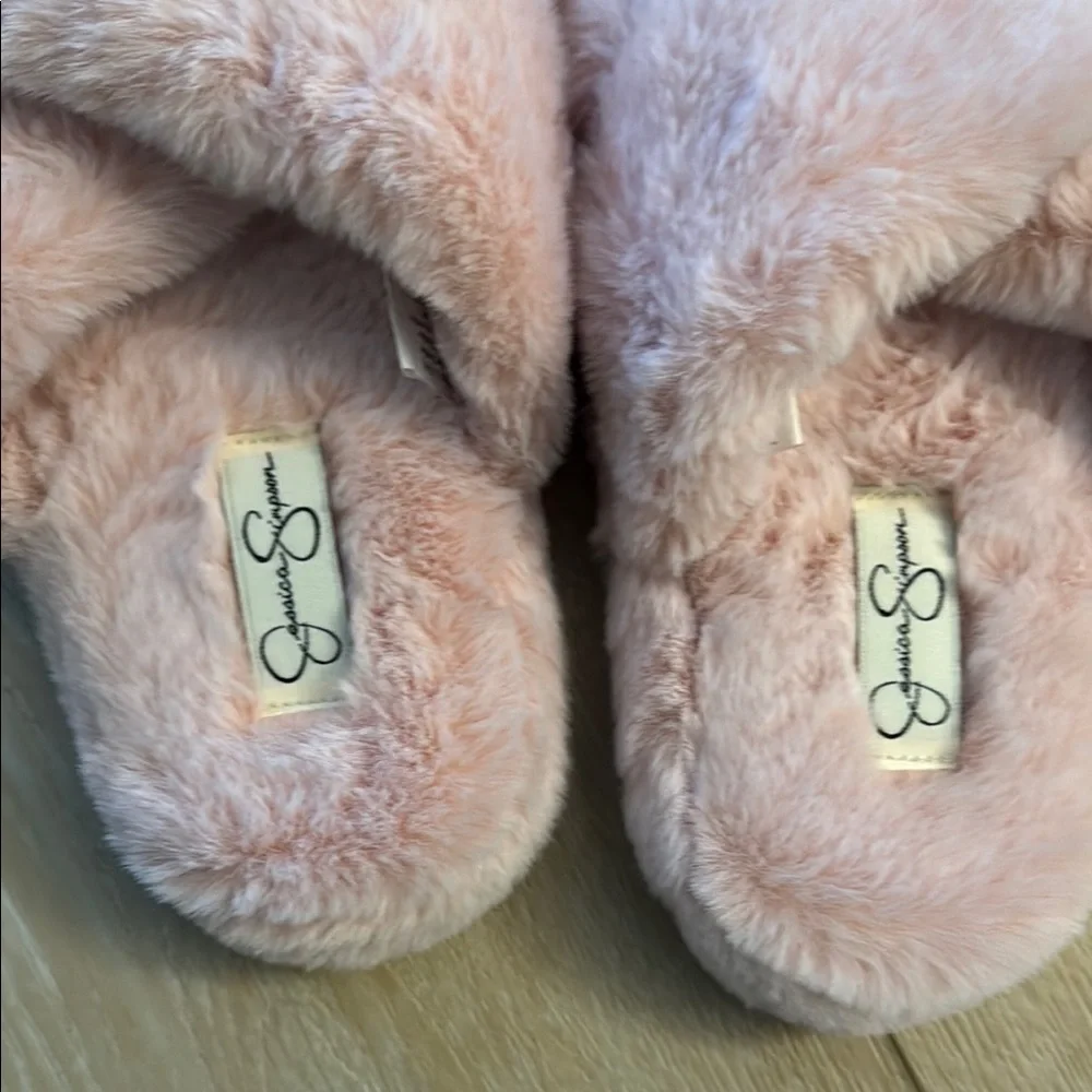 Jessica Simpson Pink Fuzzy Slippers - Picture 3 of 3